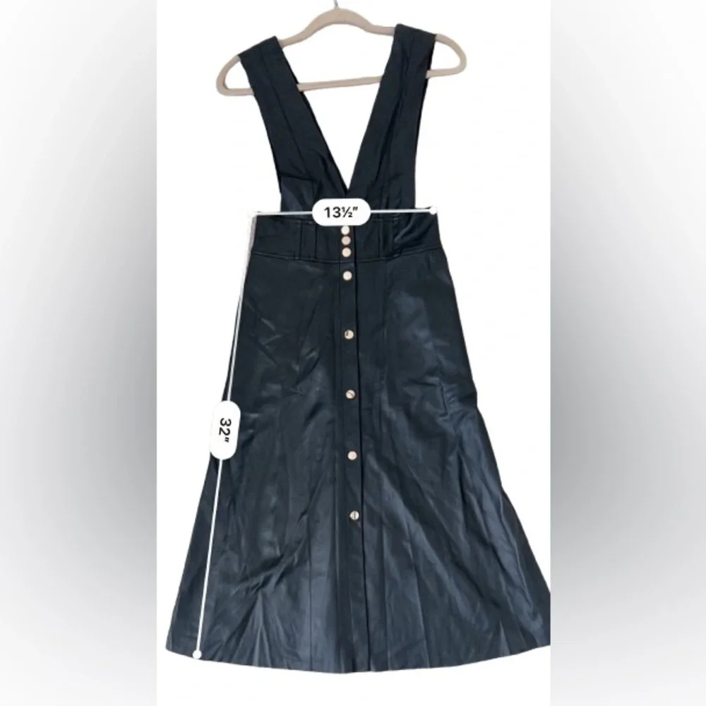 Zara Faux Vegan Pinafore Midi Dress. Size S - Picture 5 of 7
